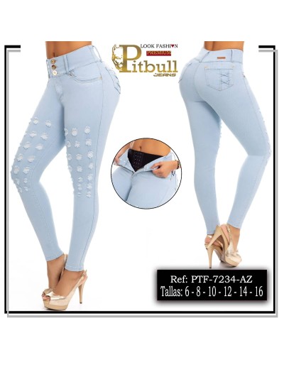 pantalon con faja pitbull azul ptf7234