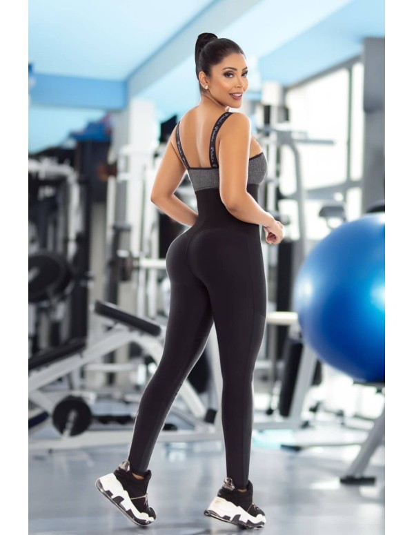 enterizo con faja de neopreno gris trasera egn5094