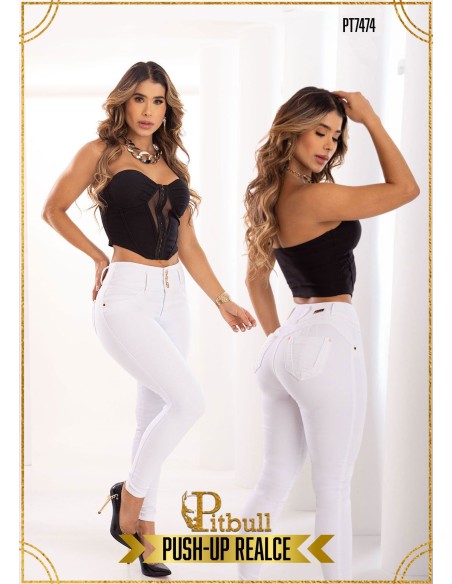 pantalon pitbull blanco pt7474
