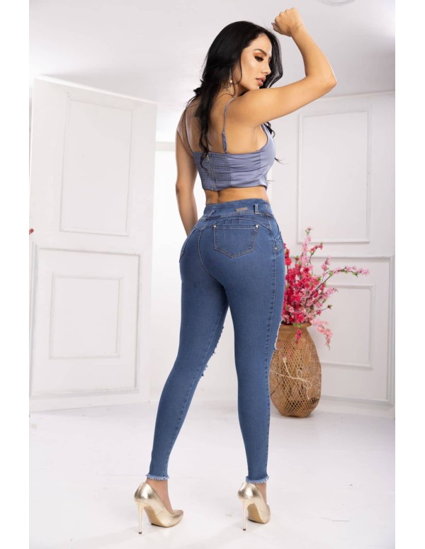 pantalon con faja pitbull azul trasera ptf7412