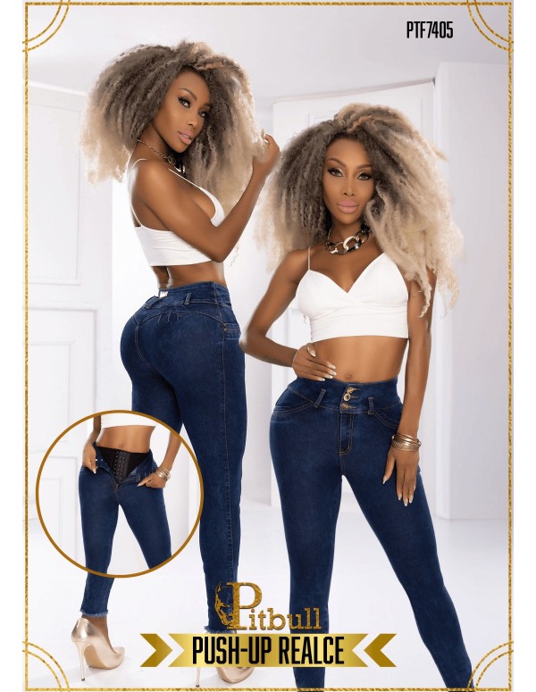 pantalon con faja pitbull azul ptf7405