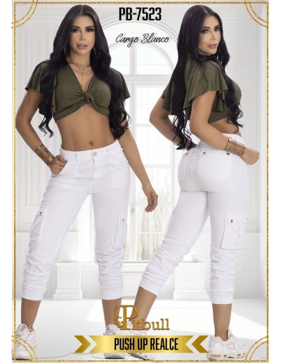 pantalon pitbull blanco pb7523