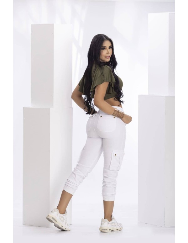 pantalon pitbull blanco trasera pb7523