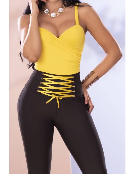 enterizo lycra pitbull amarillo medio et5144