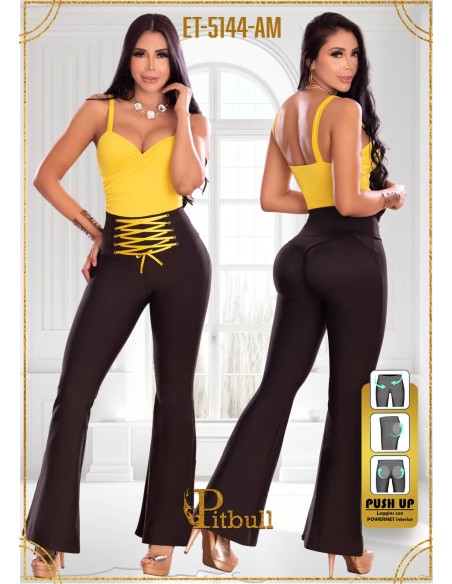 enterizo lycra pitbull amarillo et5144