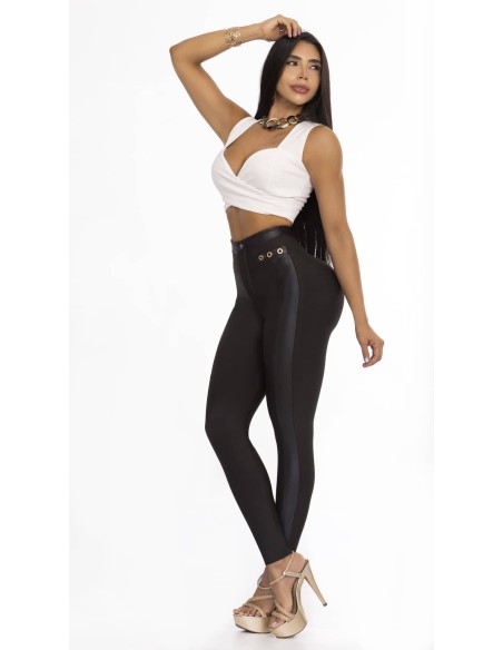 pantalon efecto lipo negro delantera jp3180