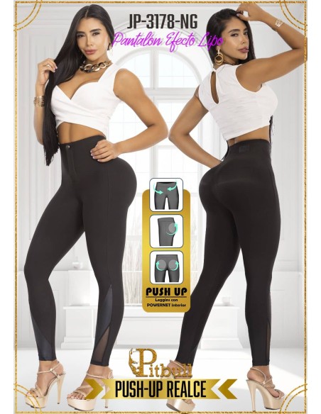 pantalon efecto lipo negro jp3178