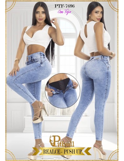 pantalon pitbull con faja azul ptf7696