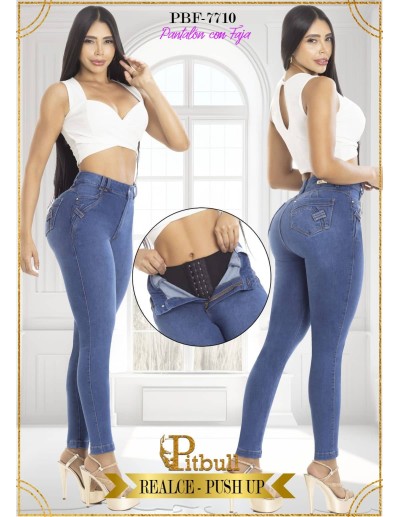 pantalon colombiano con faja pitbull azul pbf7710