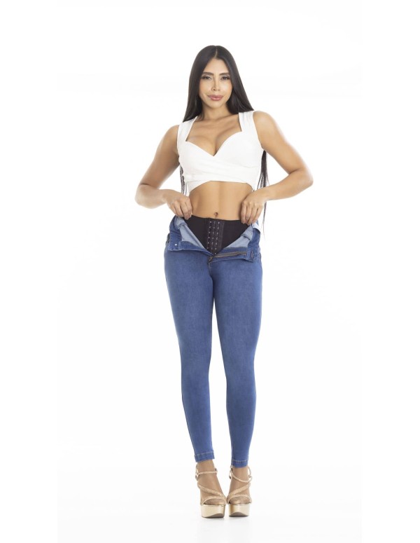 pantalon colombiano con faja pitbull azul centro pbf7710