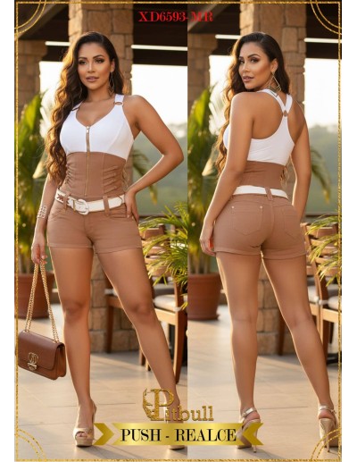 enterizo corto pitbull marron xd6593