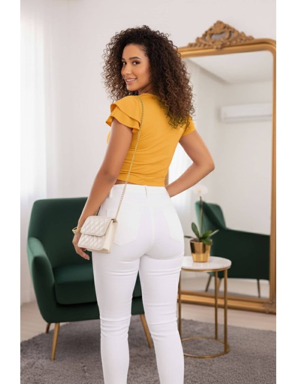 blusa capoheira amarillo trasera bl4316