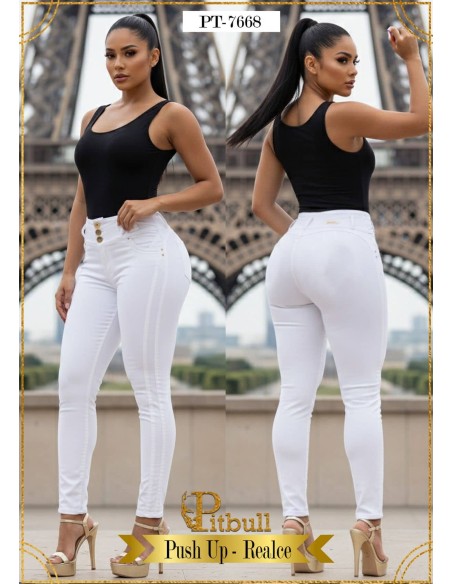 pantalon pitbull blanco pt7668