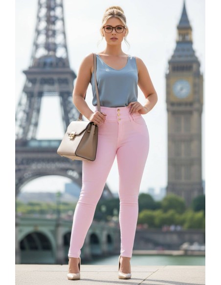 pantalon colombiano pitbull rosa delantera pt7597