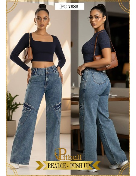 pantalon cargo pitbull azul pc7686