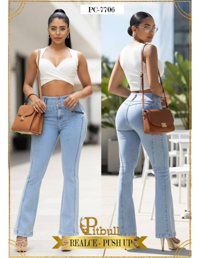 pantalon pitbull bota campana azul pc7706