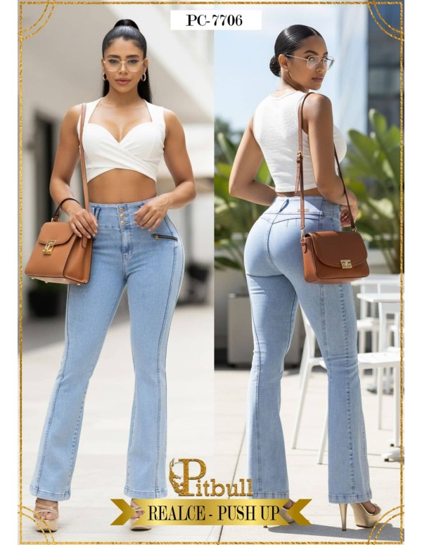 pantalon pitbull bota campana azul pc7706