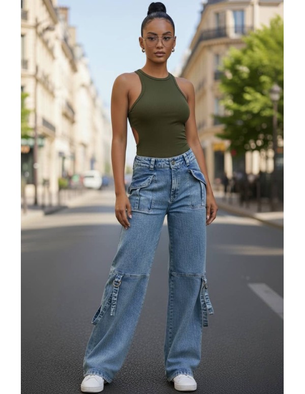 pantalon cargo pitbull delantera azul pc7684