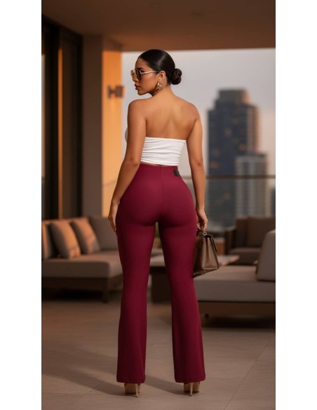 pantalon efecto lipo vino tinto trasera jpb3185