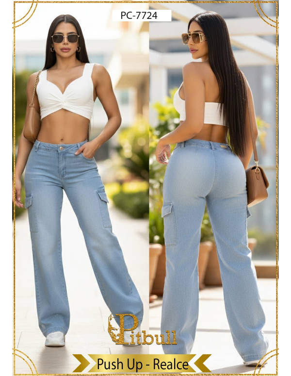 pantalon colombiano pitbull azul pc7724