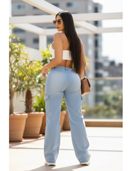 pantalon colombiano pitbull trasera azul pc7724