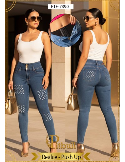 pantalon con faja pitbull azul ptf7390