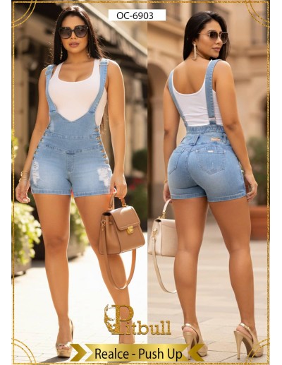 Macacão Curto Push Up Pitbull Cores OC6903