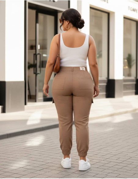 pantalon vaquero do jeans trasera marron pd75428