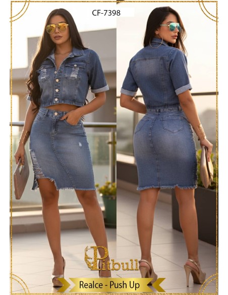 conjunto falda vaquero azul cf7398