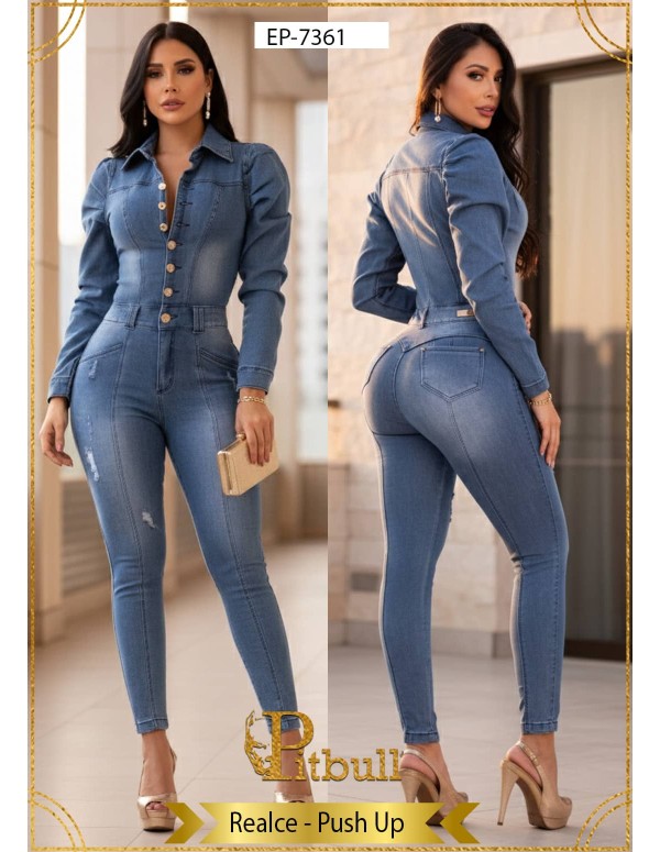 enterizo vaquero pitbull azul ep7361