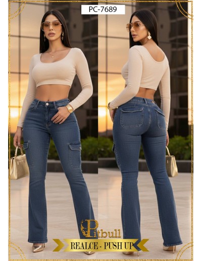 pantalon cargo pitbull azul pc7689