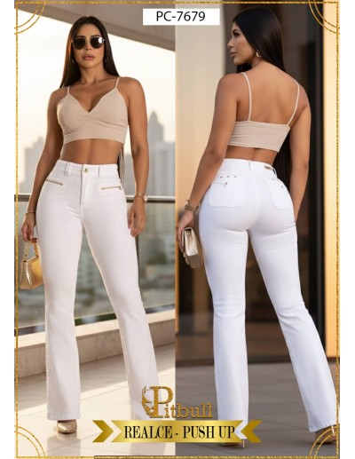 jean acampanado pitbull blanco pc7679