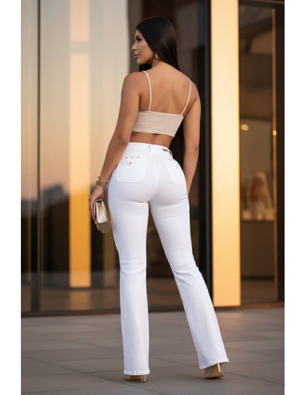 jean acampanado pitbull blanco trasera pc7679