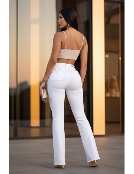 jean acampanado pitbull blanco trasera pc7679