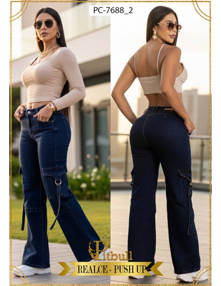 pantalon cargo pitbull azul pc7688