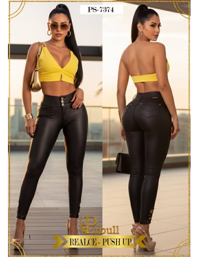 pantalon cuero pitbull negro ps7374