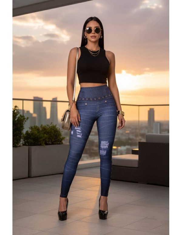 leggin reductor pitbull azul delantera lee3080