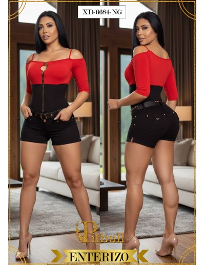 enterizo short negro xd6684