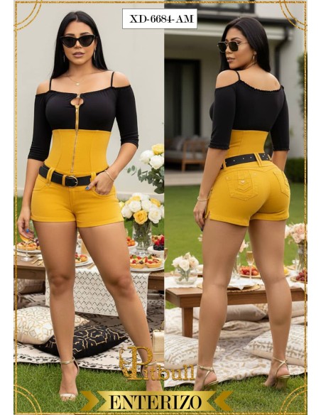 enterizo short amarillo xd6684