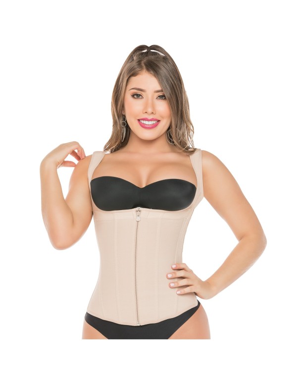 chaleco moldeador beige delantera fs0314